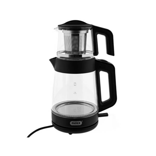 Bollitore e teiera in vetro 2 in 1 Mulex Tea Express - 1L + 2L - Nero