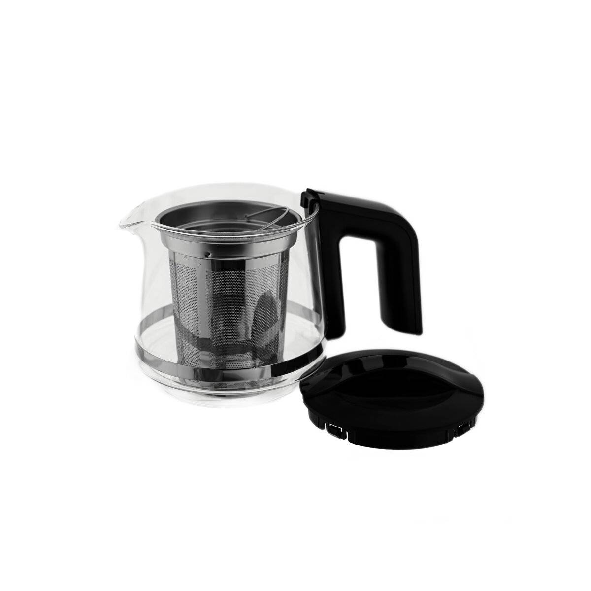 Bollitore e teiera in vetro 2 in 1 Mulex Tea Express - 1L + 2L - Nero-1