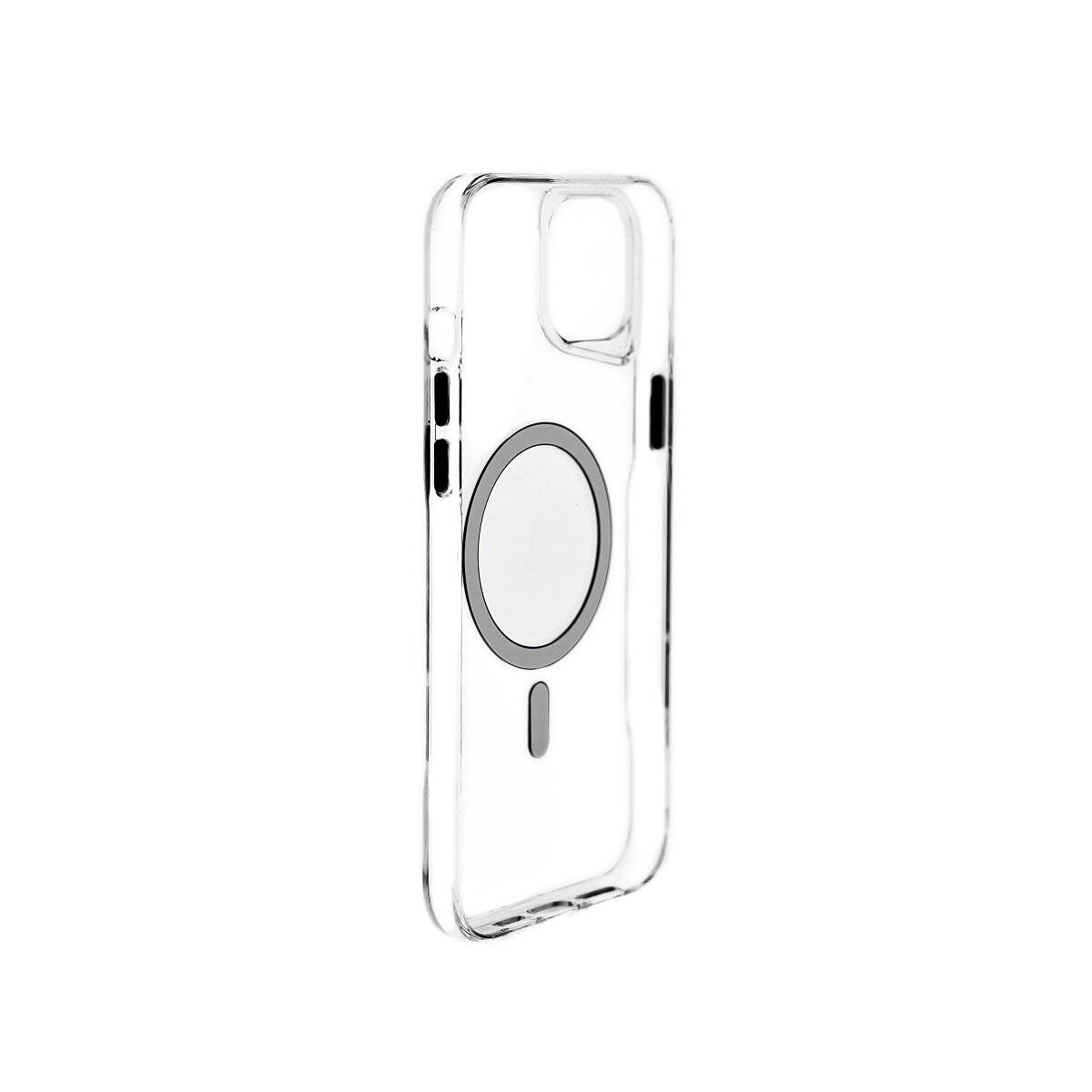 Custodia protettiva antiurto con funzione magnetica, compatibile con iPhone 15 Plus, trasparente/nero-1