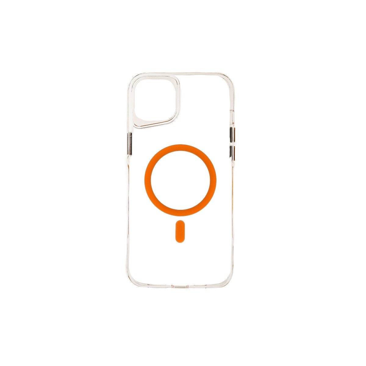 Custodia protettiva antiurto con funzione magnetica, compatibile con iPhone 15 Plus, arancione trasparente-0