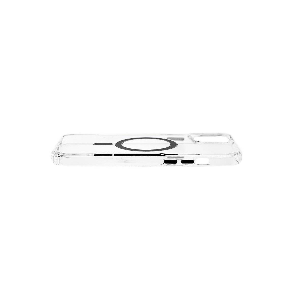 Custodia protettiva antiurto con funzione magnetica, compatibile con iPhone 15 Plus, trasparente/nero-2