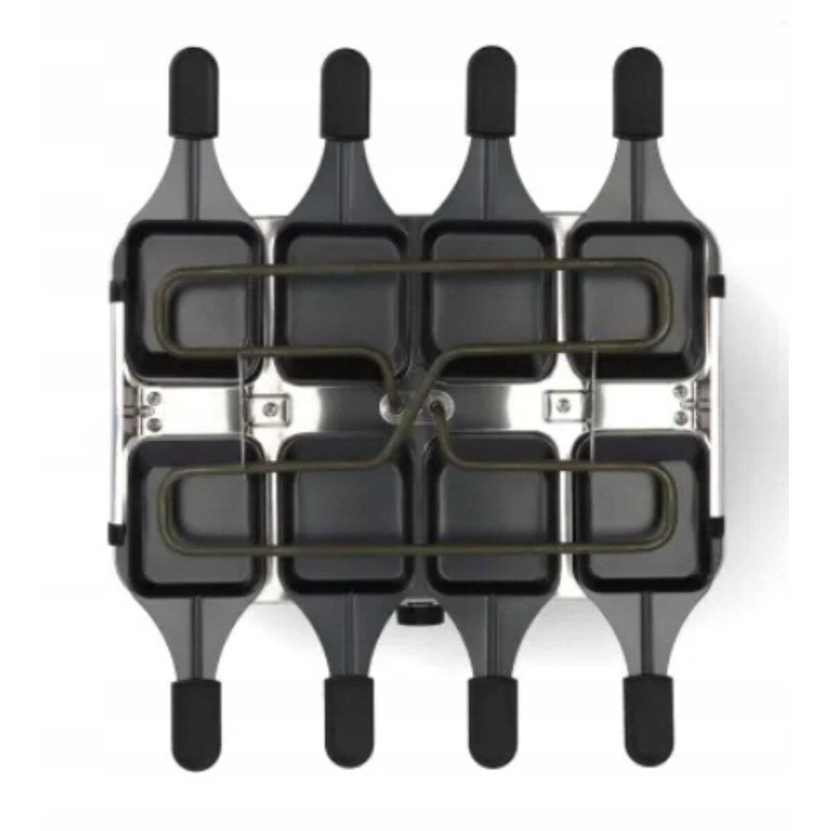 Mauviel 1830 Raclette Grill, antiaderente, 8 padelle, piastra grill, set da tavolo di alta qualità per 8 persone-3