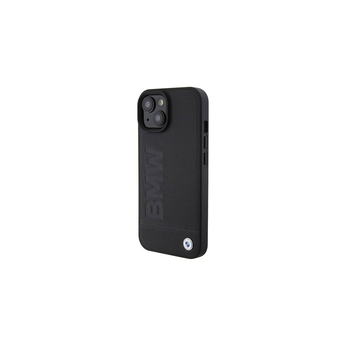BMW Pelle Hot Stamp Custodia Compatibile con Apple iPhone 15 Plus Case Protezione Nero Magnete Custodia per smartphone-1