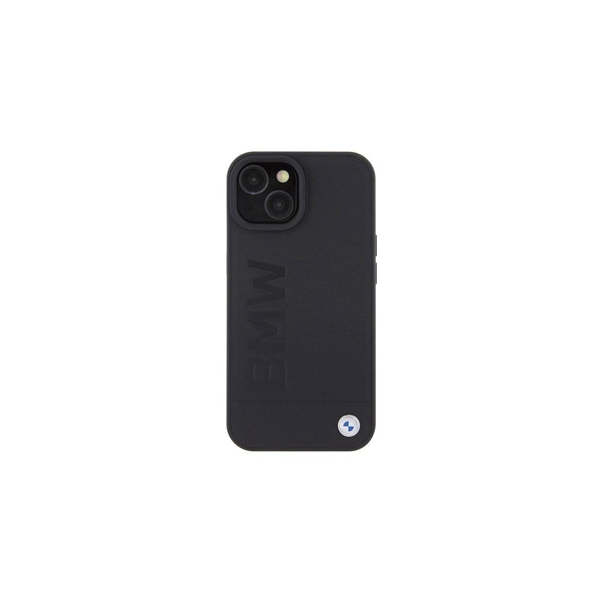 BMW Pelle Hot Stamp Custodia Compatibile con Apple iPhone 15 Plus Case Protezione Nero Magnete Custodia per smartphone-2