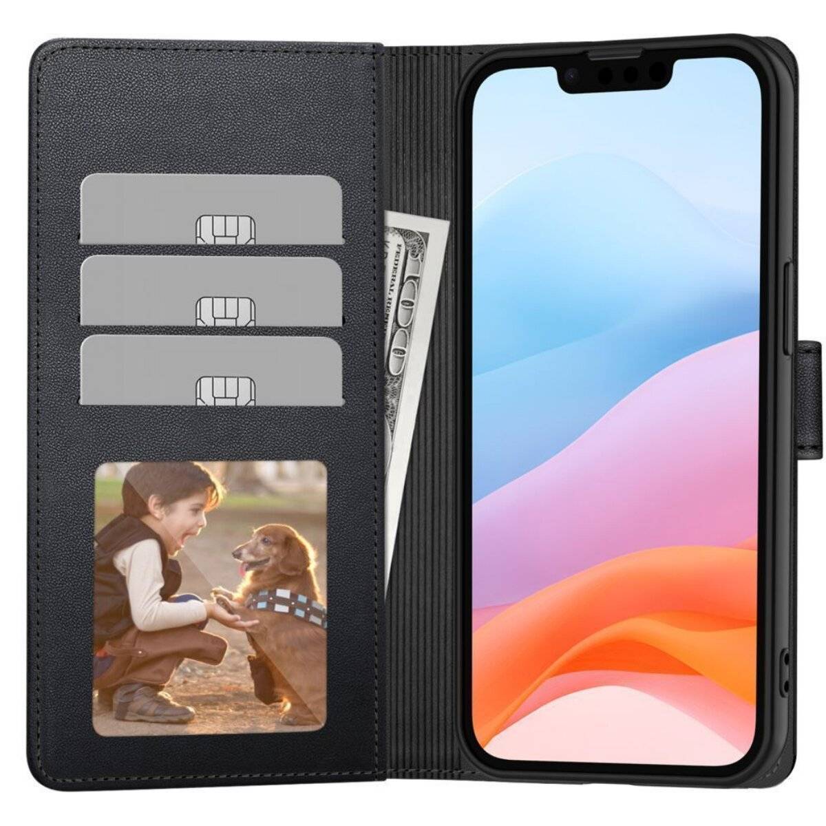 Custodia a portafoglio Tech Protect compatibile con Xiaomi Poco C85 Nero-1