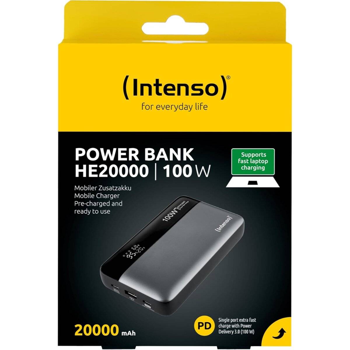 Power Bank Intenso da 20000 mAh con USB-C da 100 W – Batteria a ricarica rapida per laptop e smartphone-4