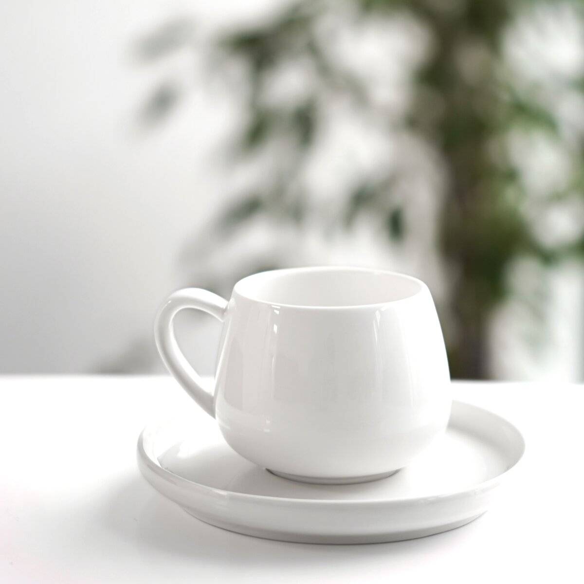Set di 12 tazze da caffè Moon in porcellana di alta qualità - 220 ml-1