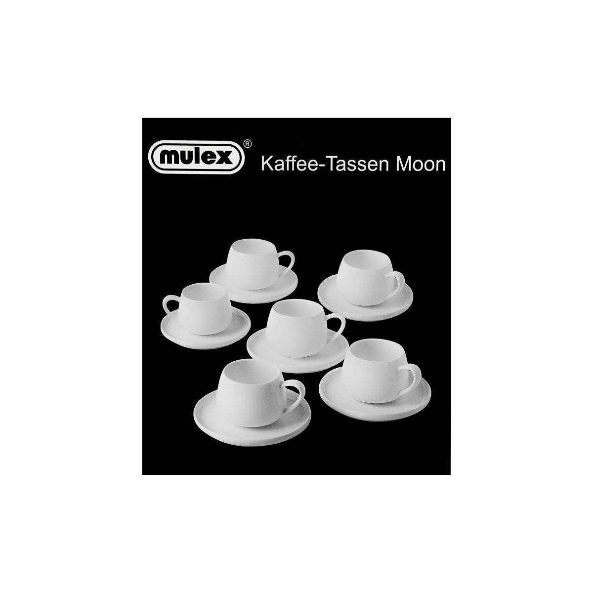Set di 12 tazze da caffè Moon in porcellana di alta qualità - 220 ml-3