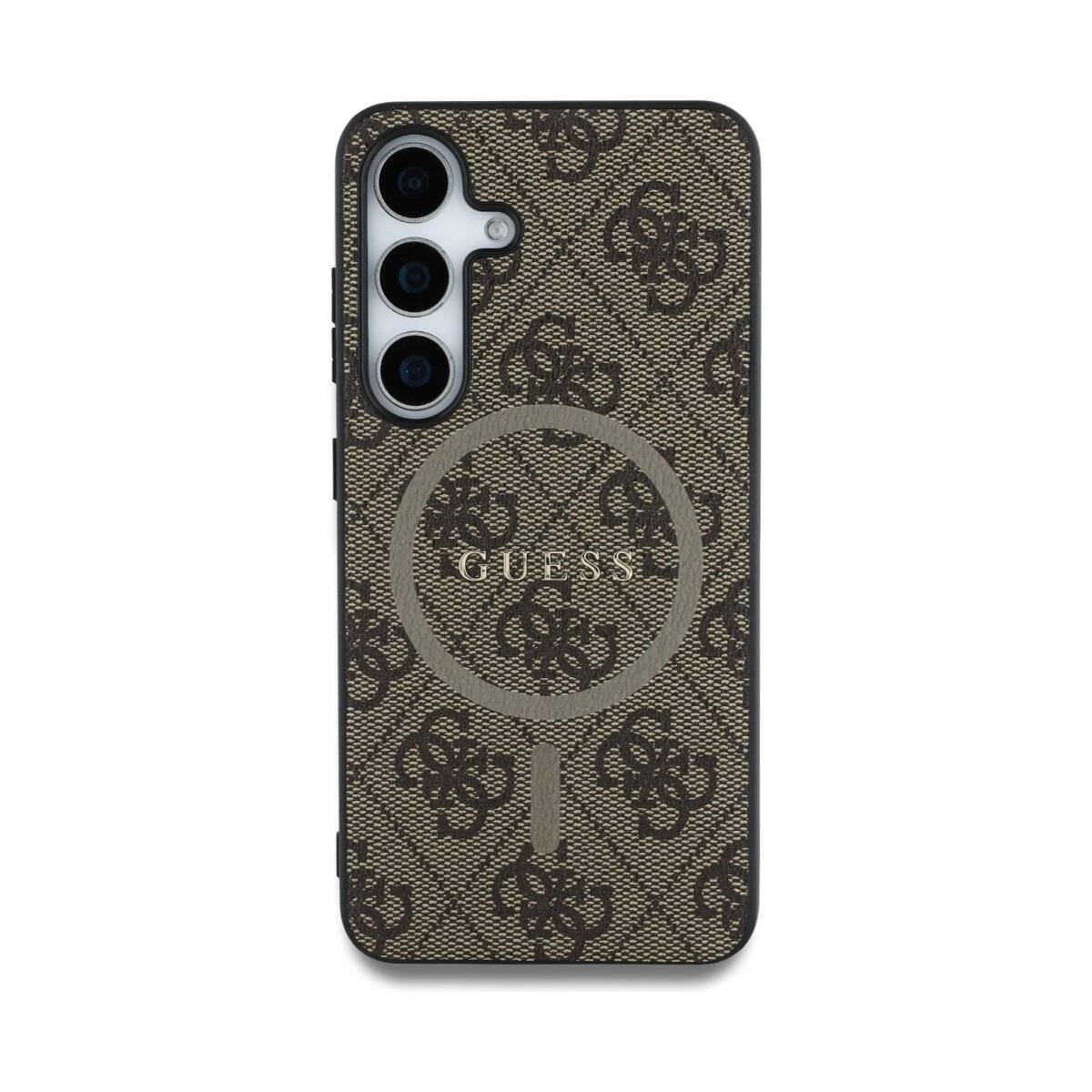 Guess Pelle 4G Coloured Ring Custodia per Samsung Galaxy S25 Case Protezione Braun Pelle Magnete Custodia per smartphone-2