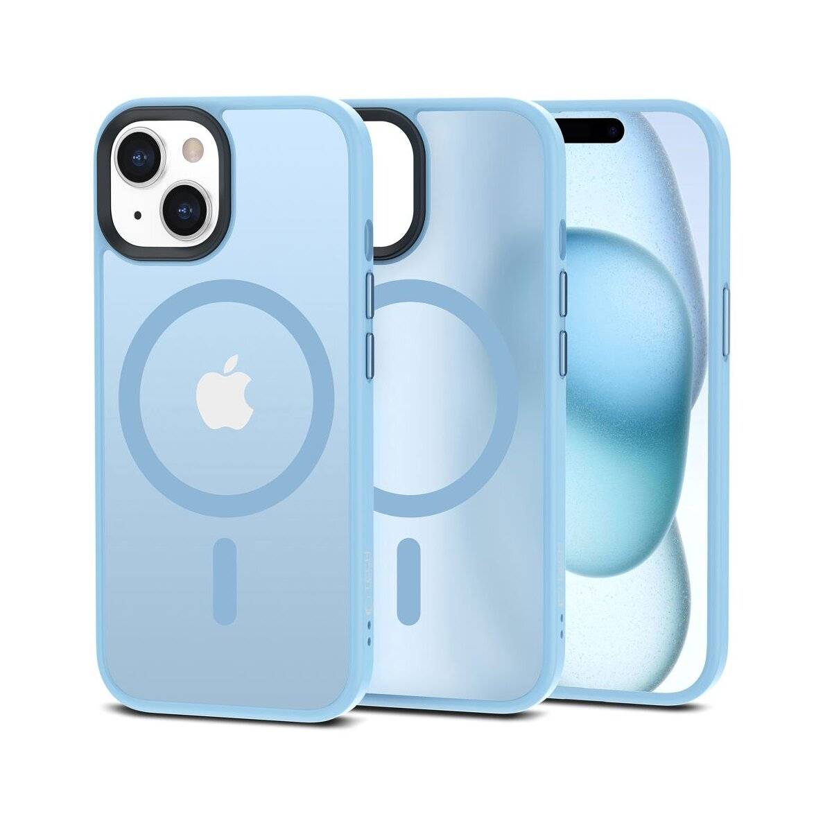 Tech-Protect MagMat Custodia Compatibile con Apple iPhone 15 Case Protezione Blu Anello magnetico Custodia per smartp...-0