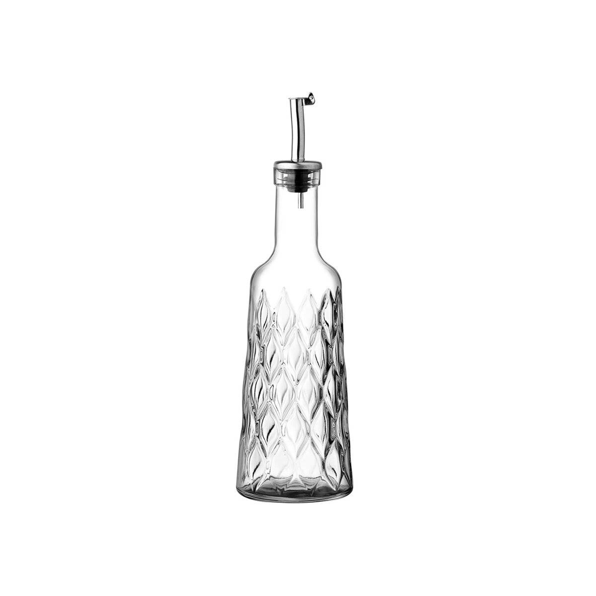 Pasabahce Leafy set da 2 pezzi di bottiglie di vetro per olio e aceto da 380 ml con beccuccio-1