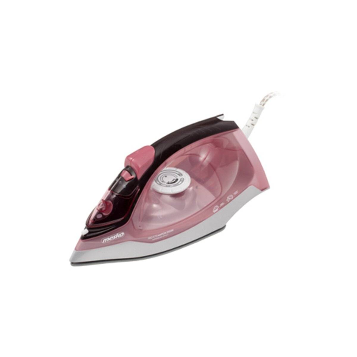 Ferro da stiro a vapore Mesko MS 5028 2600 W - Stiratura a secco e a vapore, rosa-bianco-0
