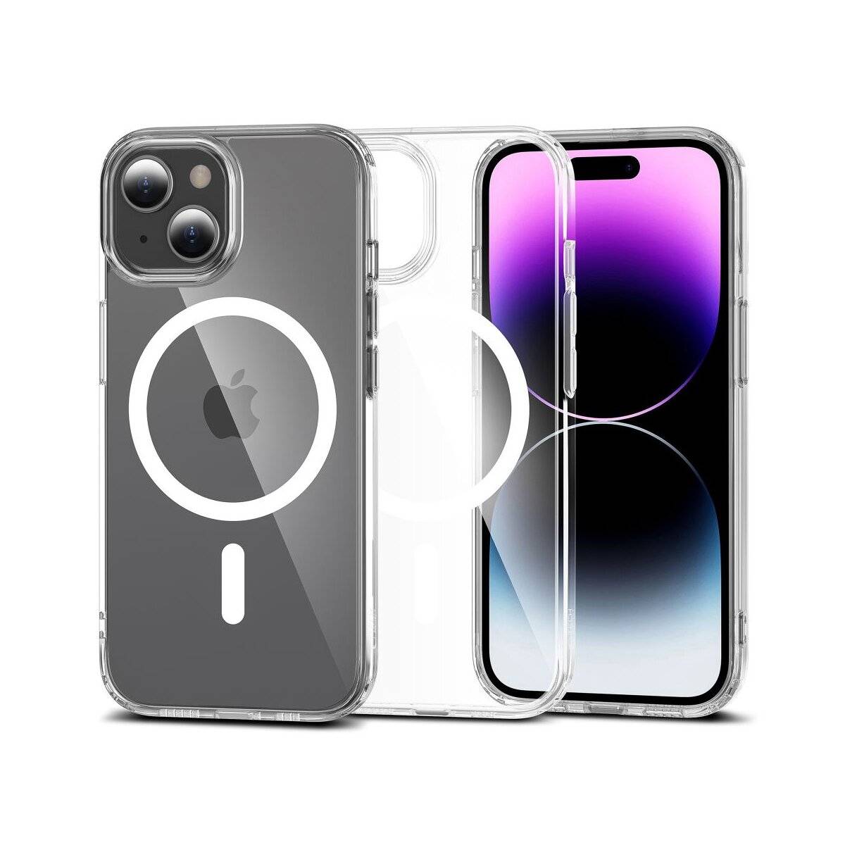 Tech-Protect FlexAir Ibrida Custodia Compatibile con Apple iPhone 15 Case Trasparente Anello magnetico Custodia per s...-0