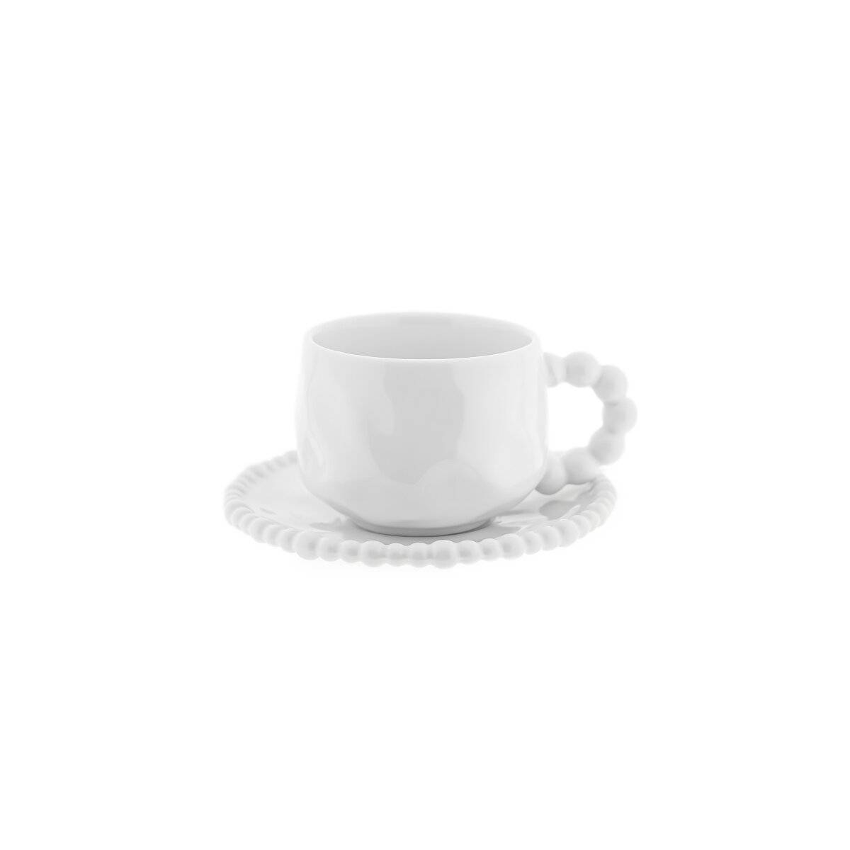 Set di tazzine e piattini da caffè Pearly, 180 ml, porcellana - 12 pezzi-0