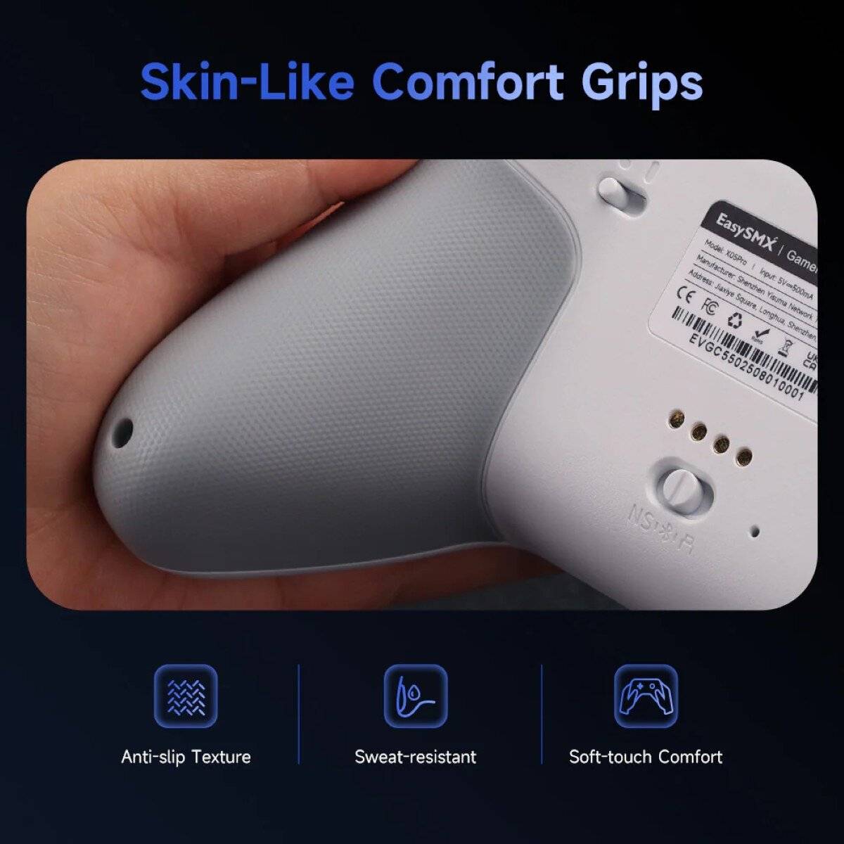 Controller wireless EasySMX X05 Pro compatibile con Switch, Windows, Android e iOS Bianco-4