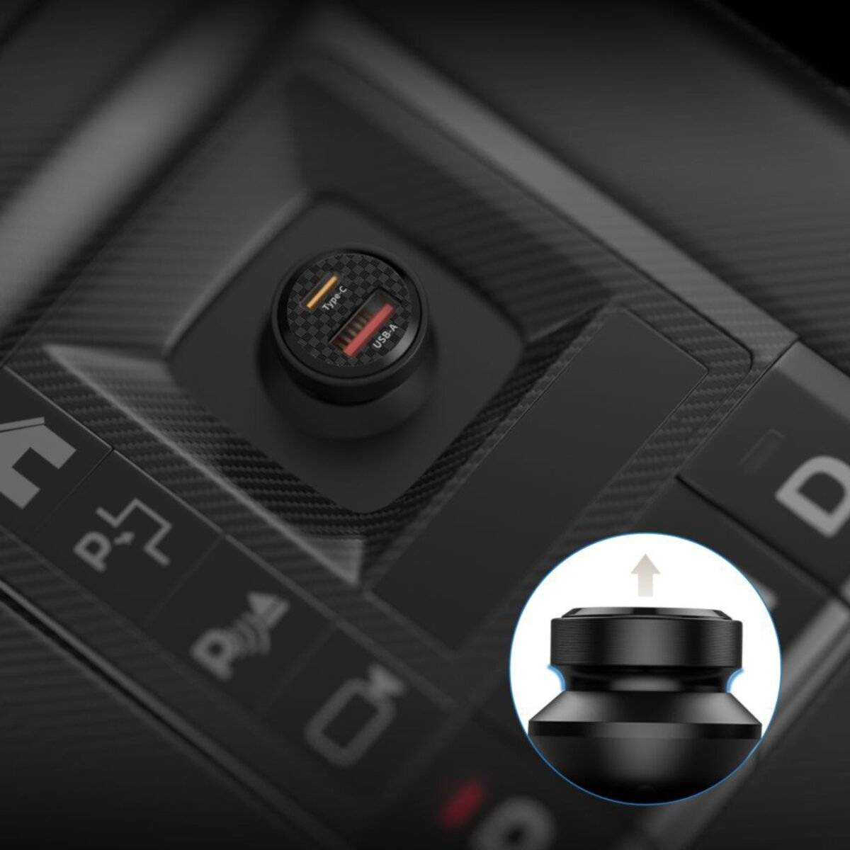 Caricabatterie da auto Tech-Protect CC45W USB-C PD 45 W / USB-A QC 3.0 – Nero-3