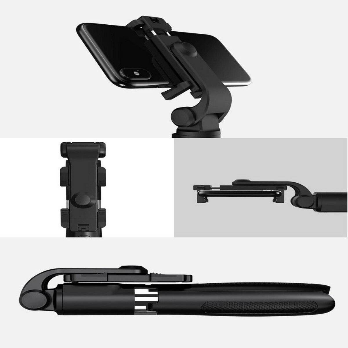 TechProtect L01S Selfie Stick Bluetooth con treppiede 70 cm Nero-2