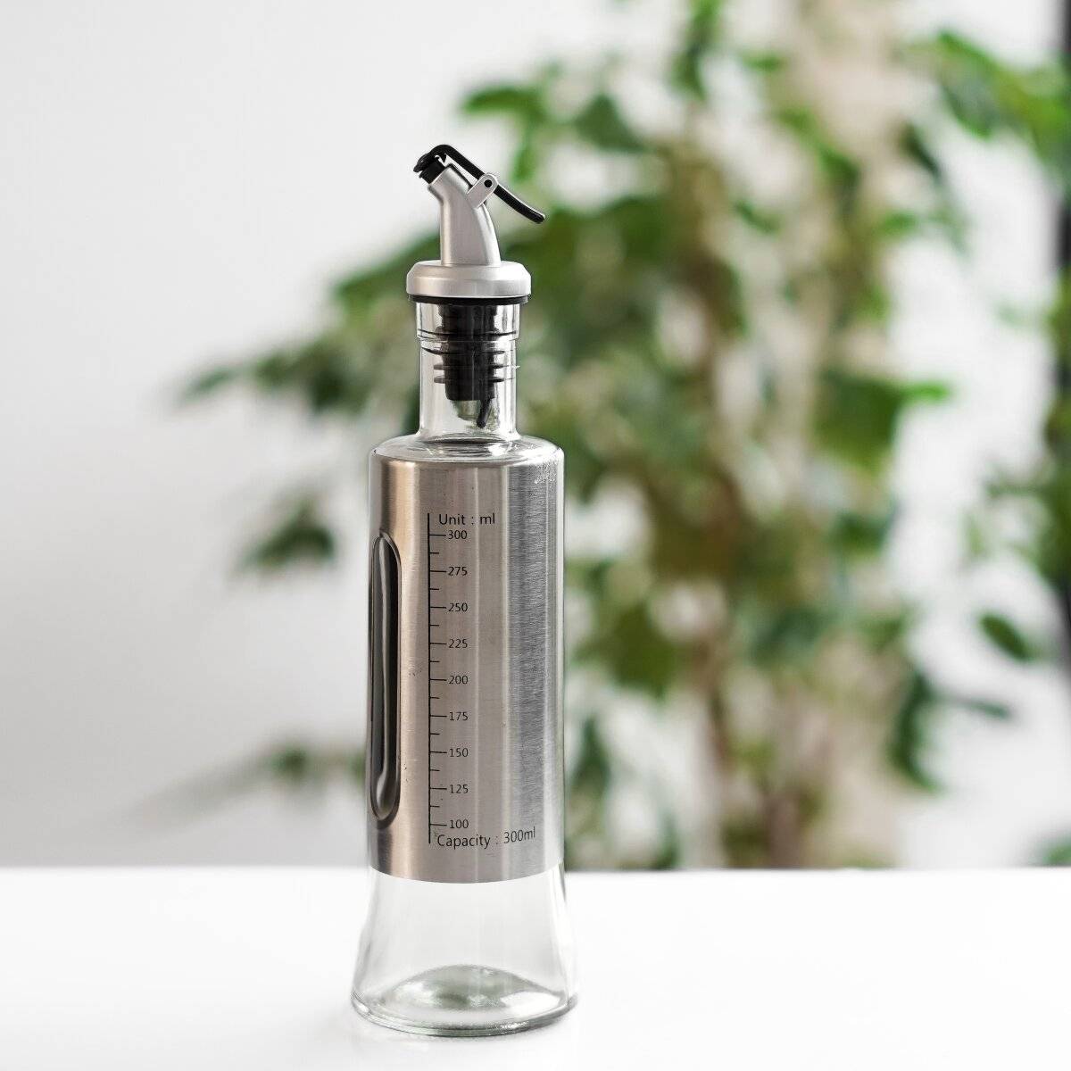 Distributore di aceto e olio in vetro, 300 ml, con bilancia e beccuccio-3