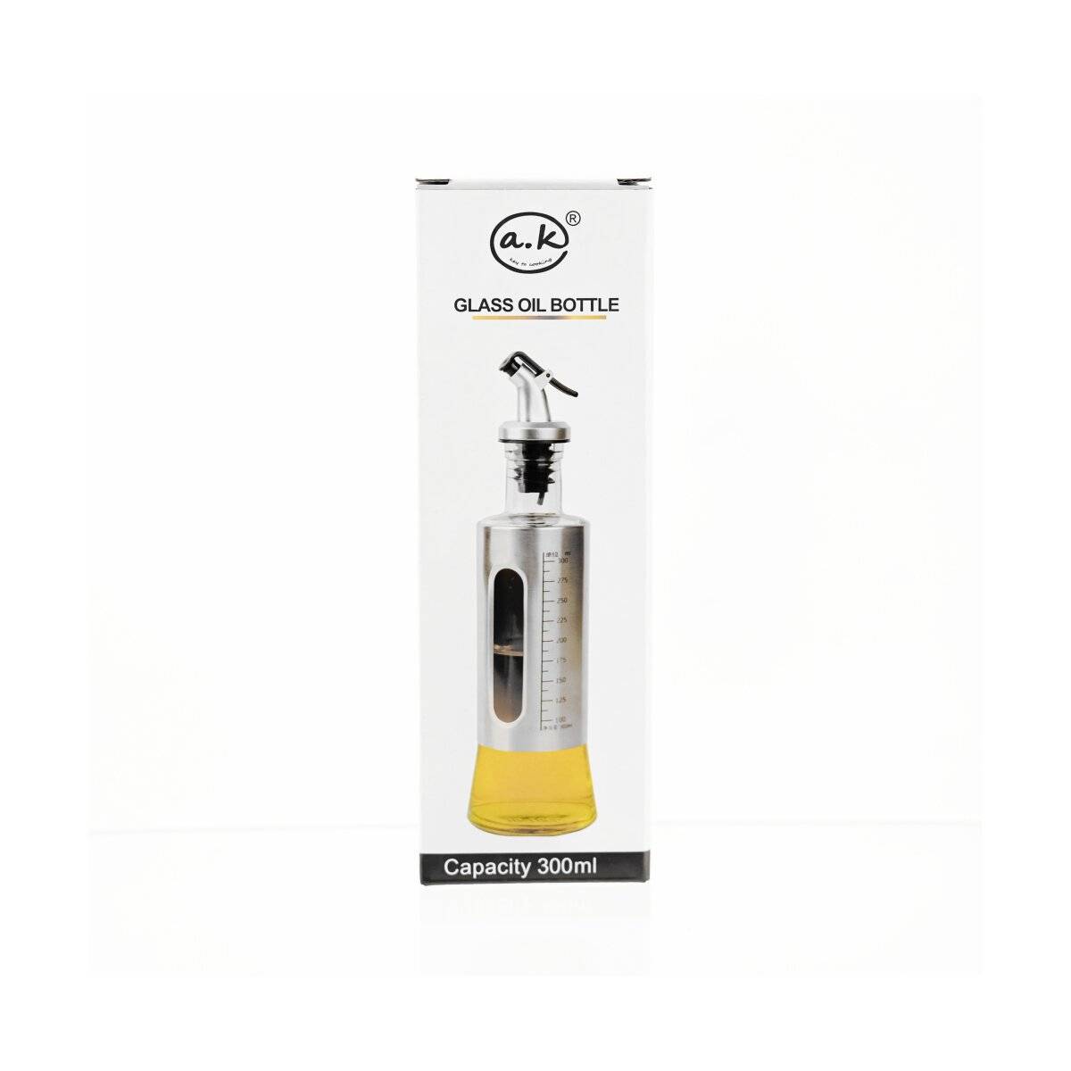 Distributore di aceto e olio in vetro, 300 ml, con bilancia e beccuccio-4