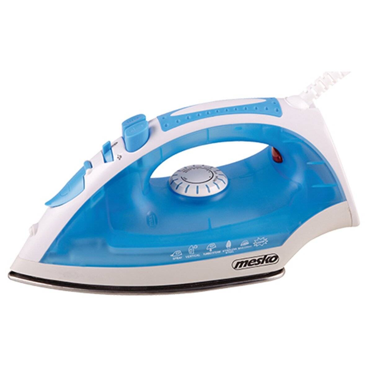 Ferro da stiro a vapore Mesko MS 5023 2200 W - Stiratura a secco e a vapore, blu-bianco-0