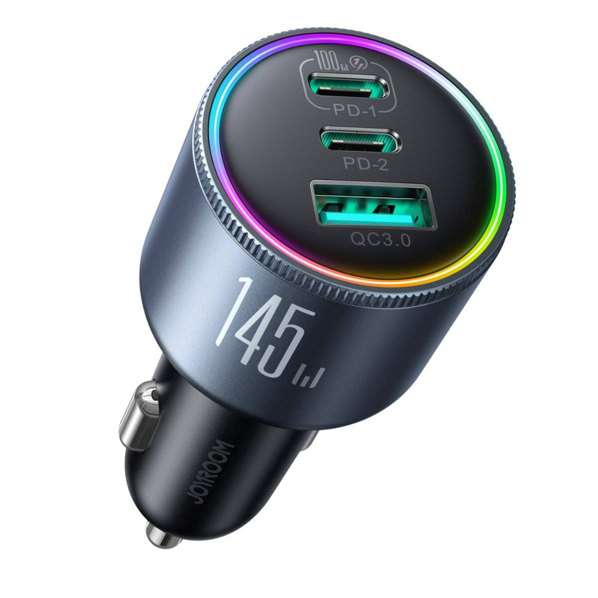Caricabatterie per auto Joyroom JR-CCN07 da 145 W con 2 cavi USB-C, USB-A e USB-C da 100 W-0