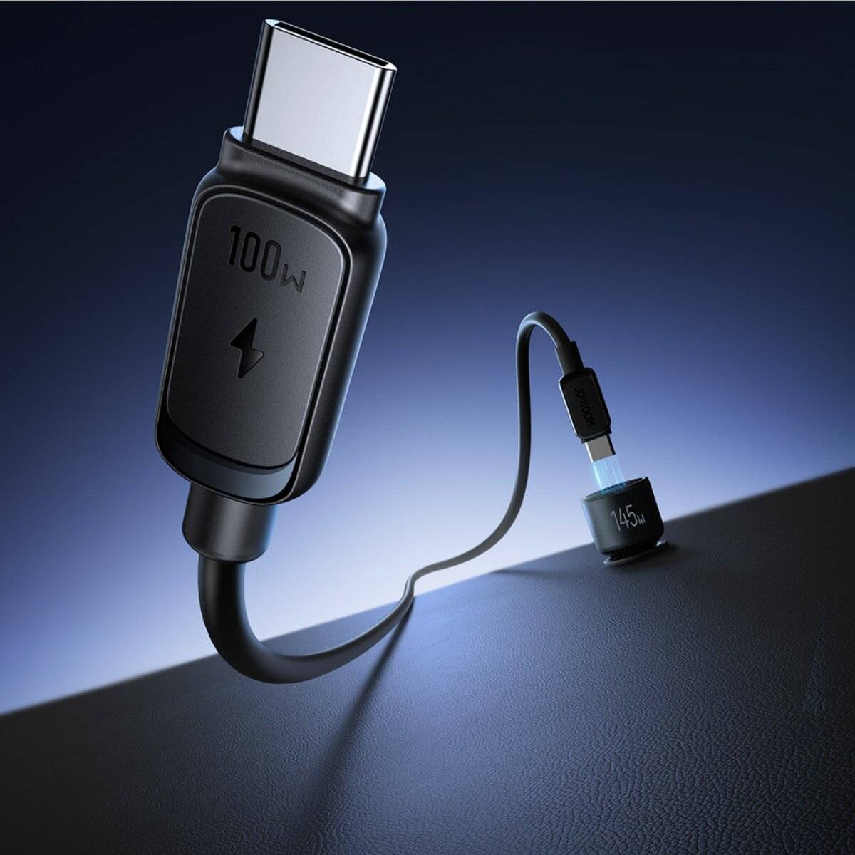 Caricabatterie per auto Joyroom JR-CCN07 da 145 W con 2 cavi USB-C, USB-A e USB-C da 100 W-3