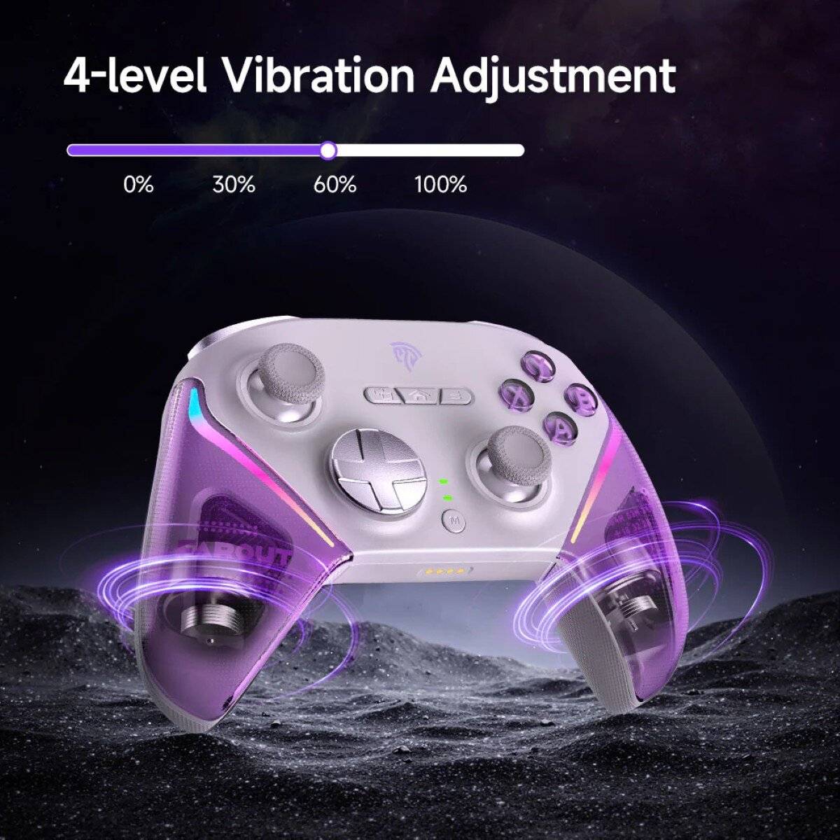 Controller di gioco wireless EasySMX D10 con stazione di ricarica e illuminazione RGB, nero-1
