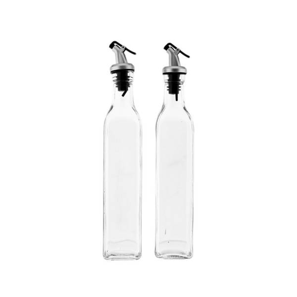 Set di 2 dispenser in vetro per aceto e olio - 500 ml, con beccuccio