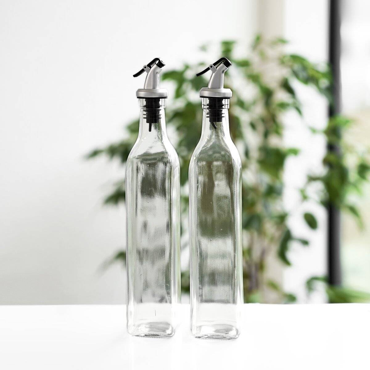 Set di 2 dispenser in vetro per aceto e olio - 500 ml, con beccuccio-3