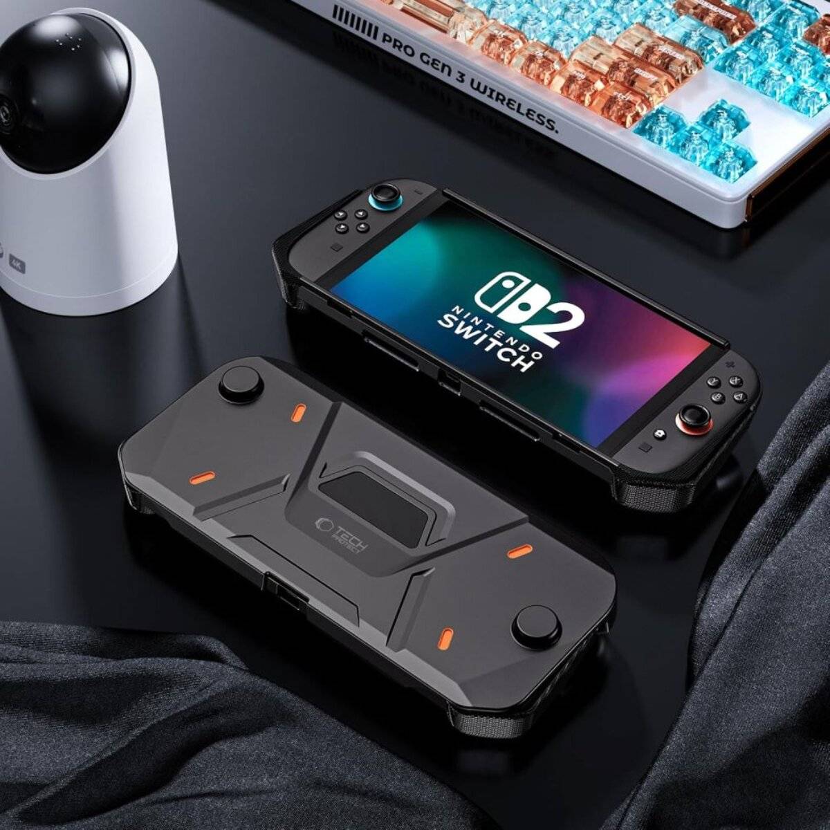 Custodia Tech-Protect Carbonox per Nintendo Switch 2 nera-3