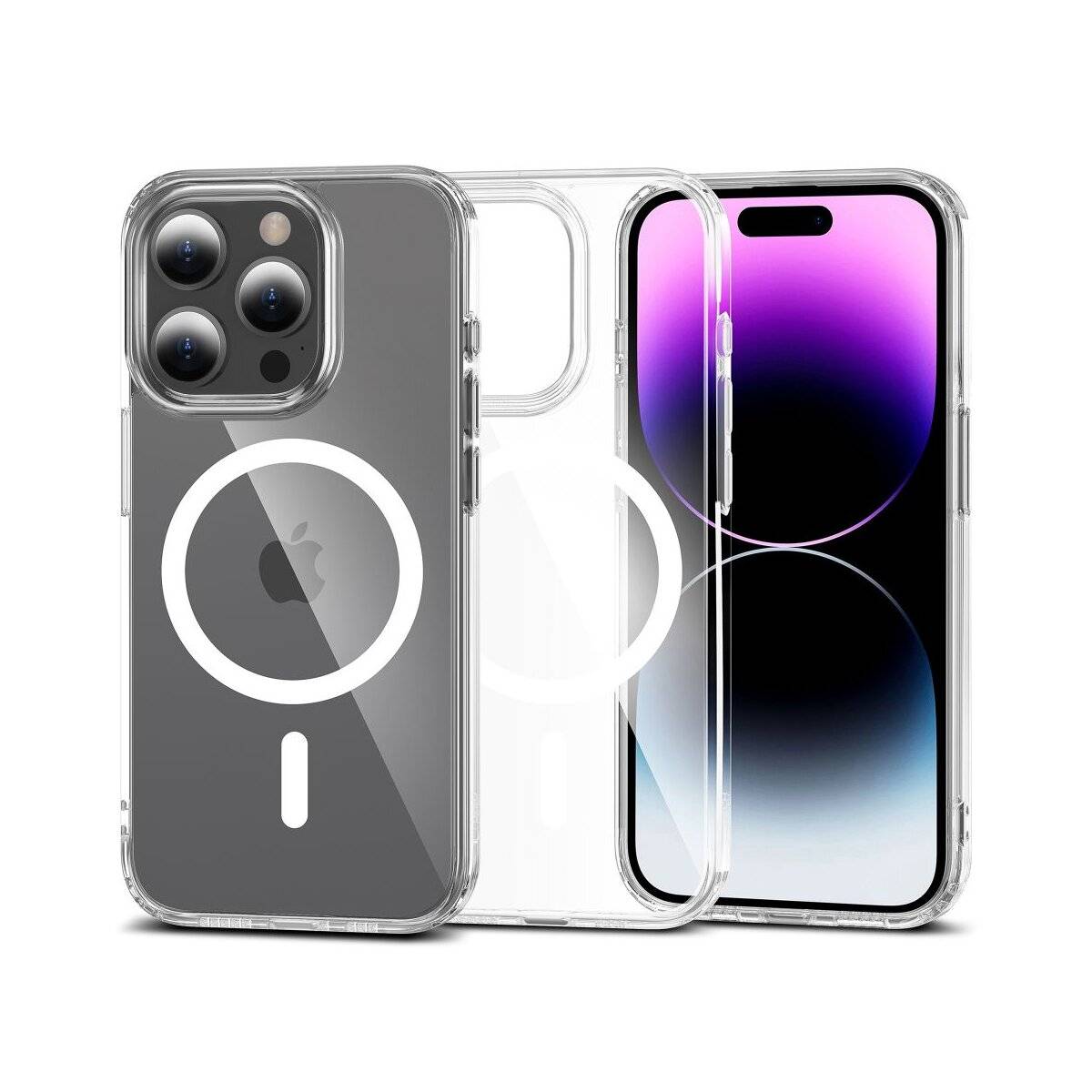 Tech-Protect FlexAir Ibrida Custodia Compatibile con Apple iPhone 15 Pro Trasparente Anello magnetico Custodia per sm...-0