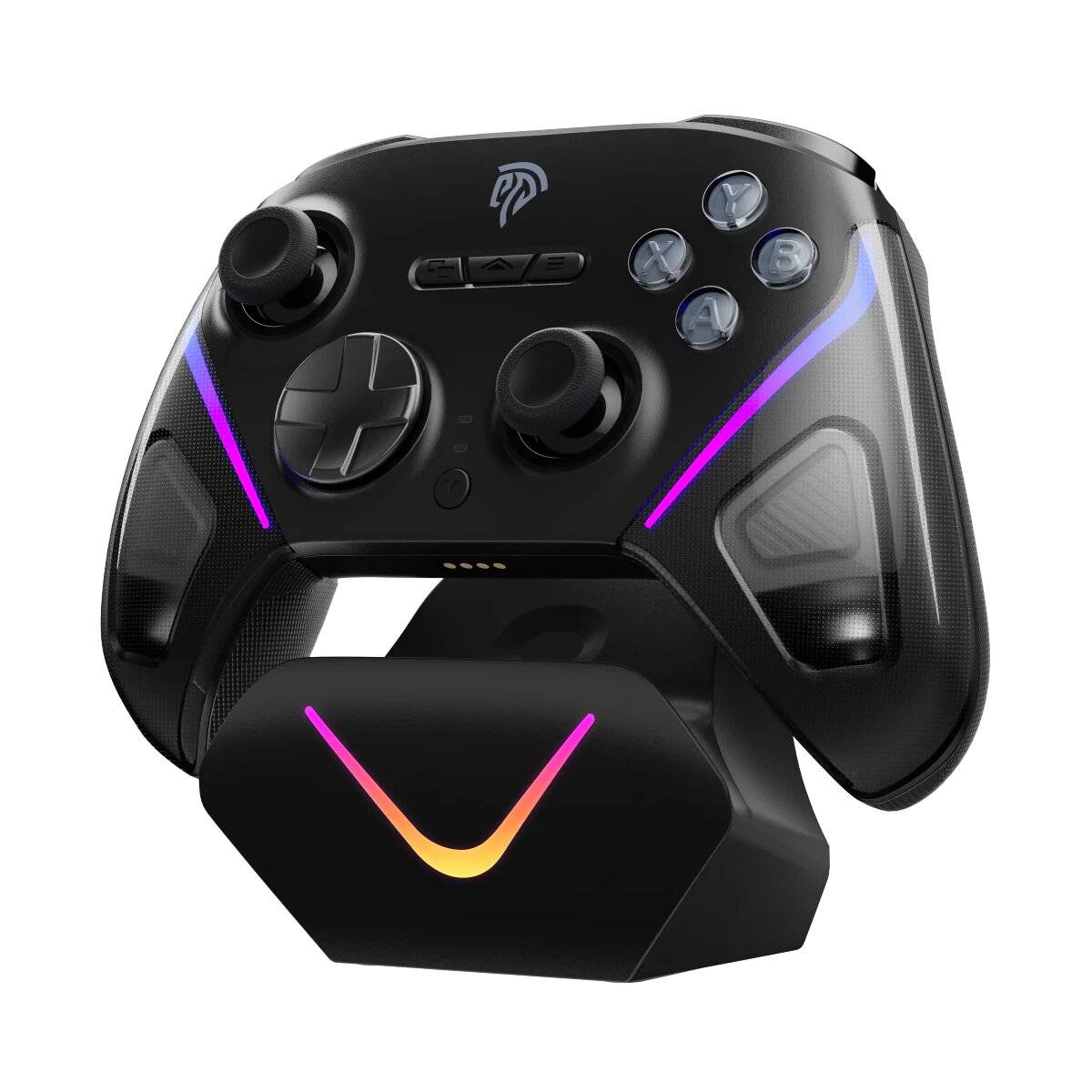 Controller di gioco wireless EasySMX D10 con stazione di ricarica e illuminazione RGB, nero-0