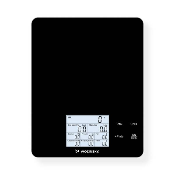 Bilancia da cucina intelligente Wozinsky WIK-10 con app Bluetooth – Nera