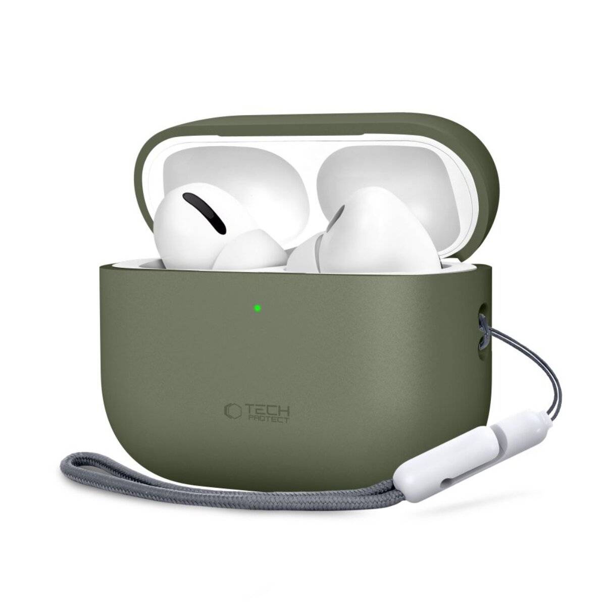 Custodia in silicone Tech-Protect compatibile con AirPods Pro 3, verde-0