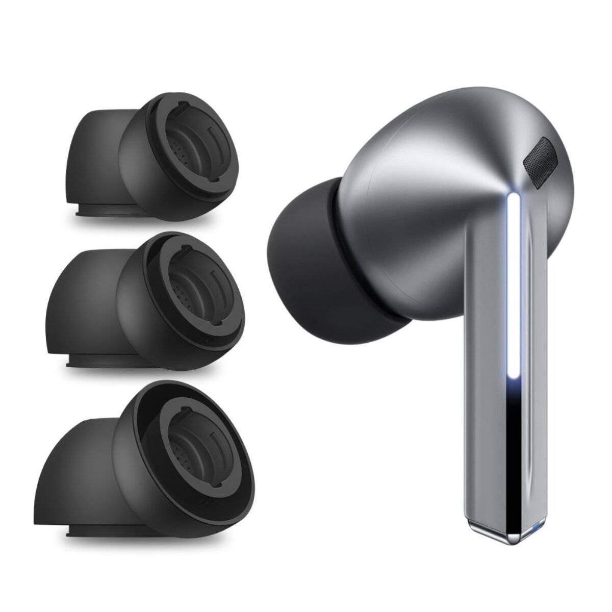 Gommini auricolari TechProtect per Samsung Galaxy Buds 3 Pro S/M/L neri (set da 3 pezzi)-0