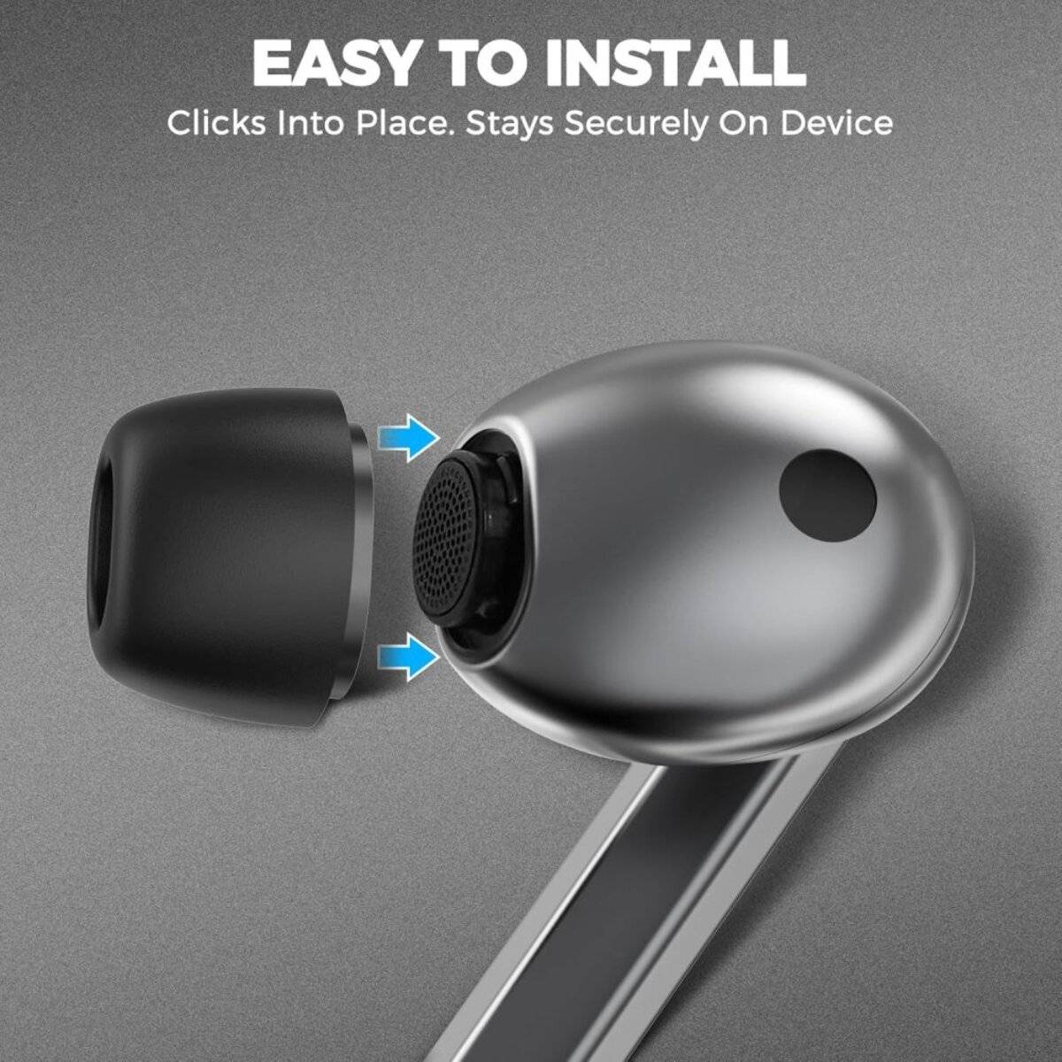 Gommini auricolari TechProtect per Samsung Galaxy Buds 3 Pro S/M/L neri (set da 3 pezzi)-3