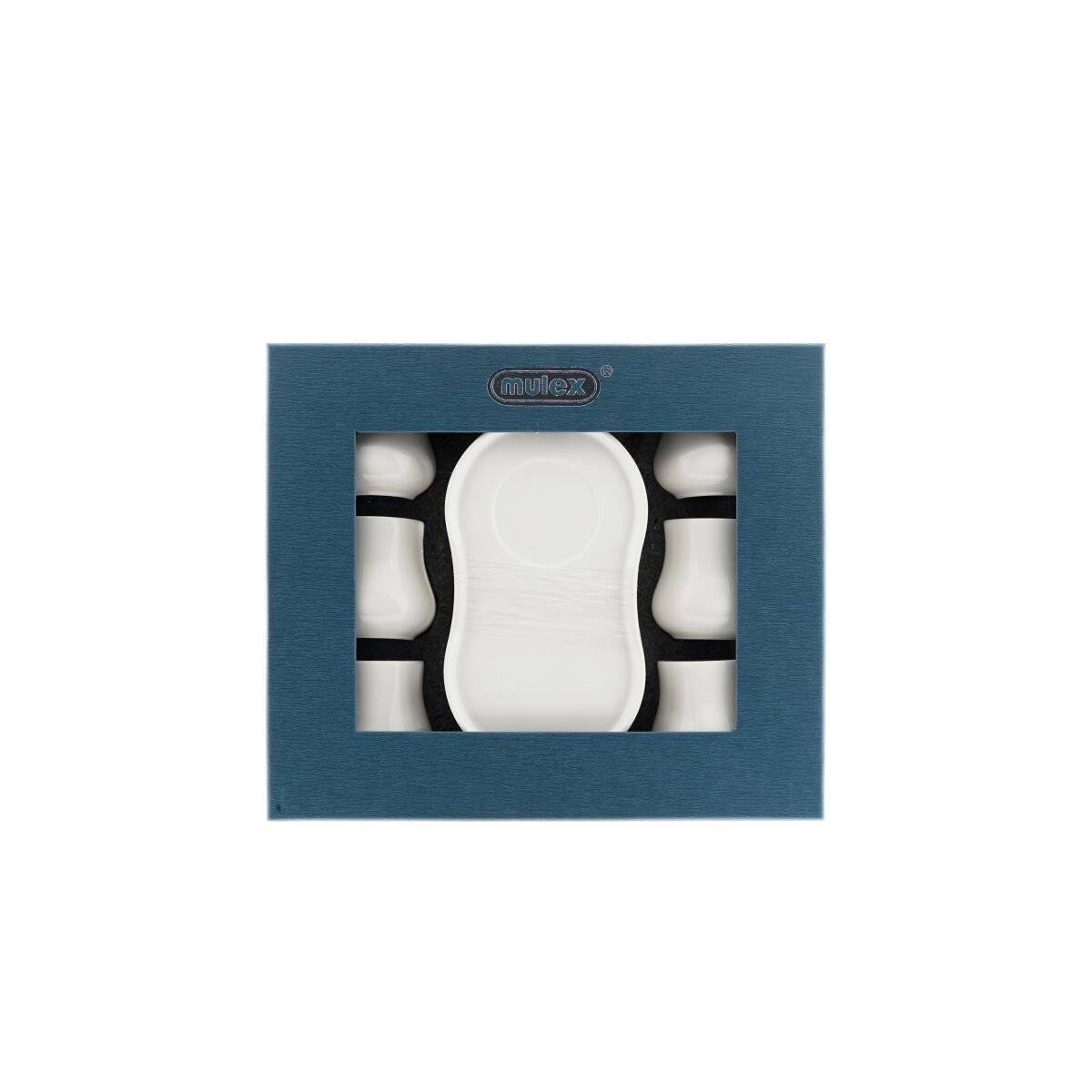Elegante set di 12 tazze da caffè in porcellana - 100 ml, bianco-3