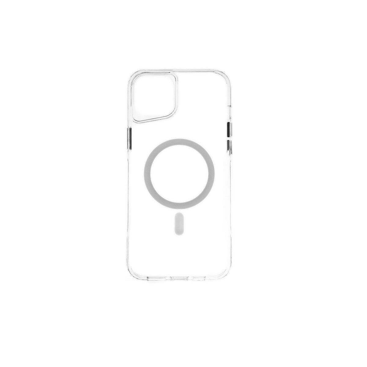 Custodia protettiva antiurto con funzione magnetica, compatibile con iPhone 15 Plus, trasparente/bianca-0