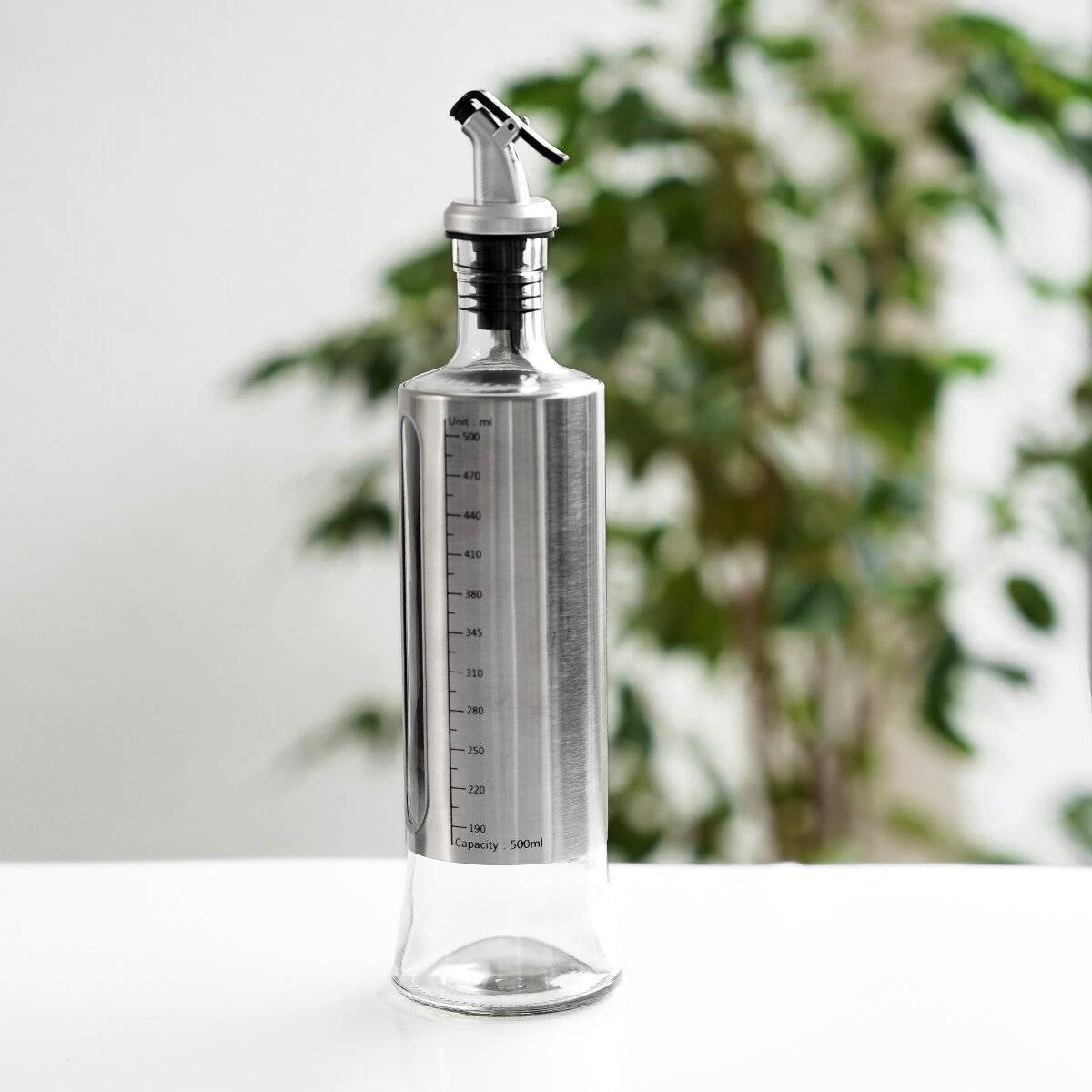 Distributore di aceto e olio in vetro, 500 ml, con bilancia e beccuccio-3