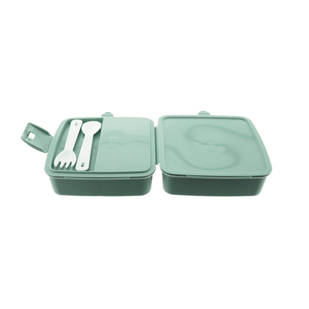 Contenitore multiuso per pane e pranzo con posate (02 1164) Verde-1