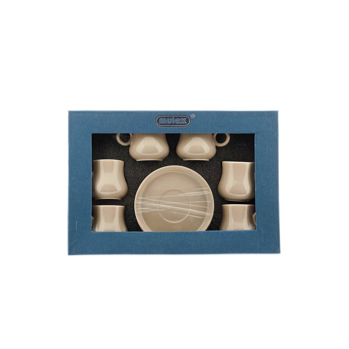 Set di 12 tazze da caffè in porcellana di alta qualità, 100 ml - Taupe-3
