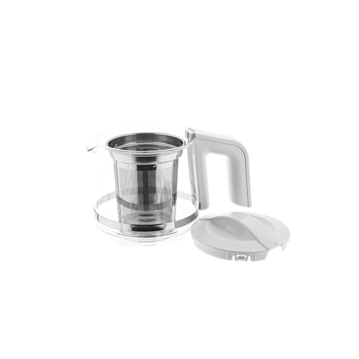 Mulex Tea Express 2 in 1 Bollitore e Teiera in Vetro - 1L + 2L - Bianco-1