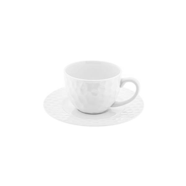 Set di 12 tazze da caffè con motivo testurizzato - 100 ml, in porcellana