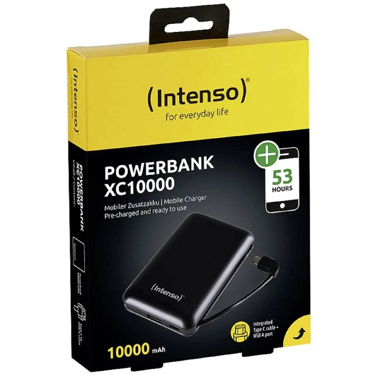 Intenso Compact USB-C Power Bank XC10000 10000mAh per Smartphone, Tablet e Switch Nero-4
