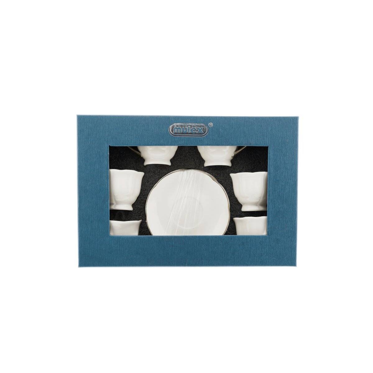 Set di 12 tazze da caffè in porcellana di alta qualità - 90 ml, bianco/oro-3