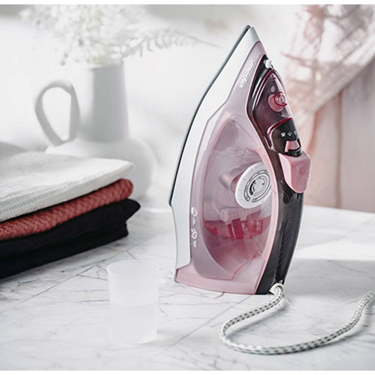 Ferro da stiro a vapore Mesko MS 5028 2600 W - Stiratura a secco e a vapore, rosa-bianco-3