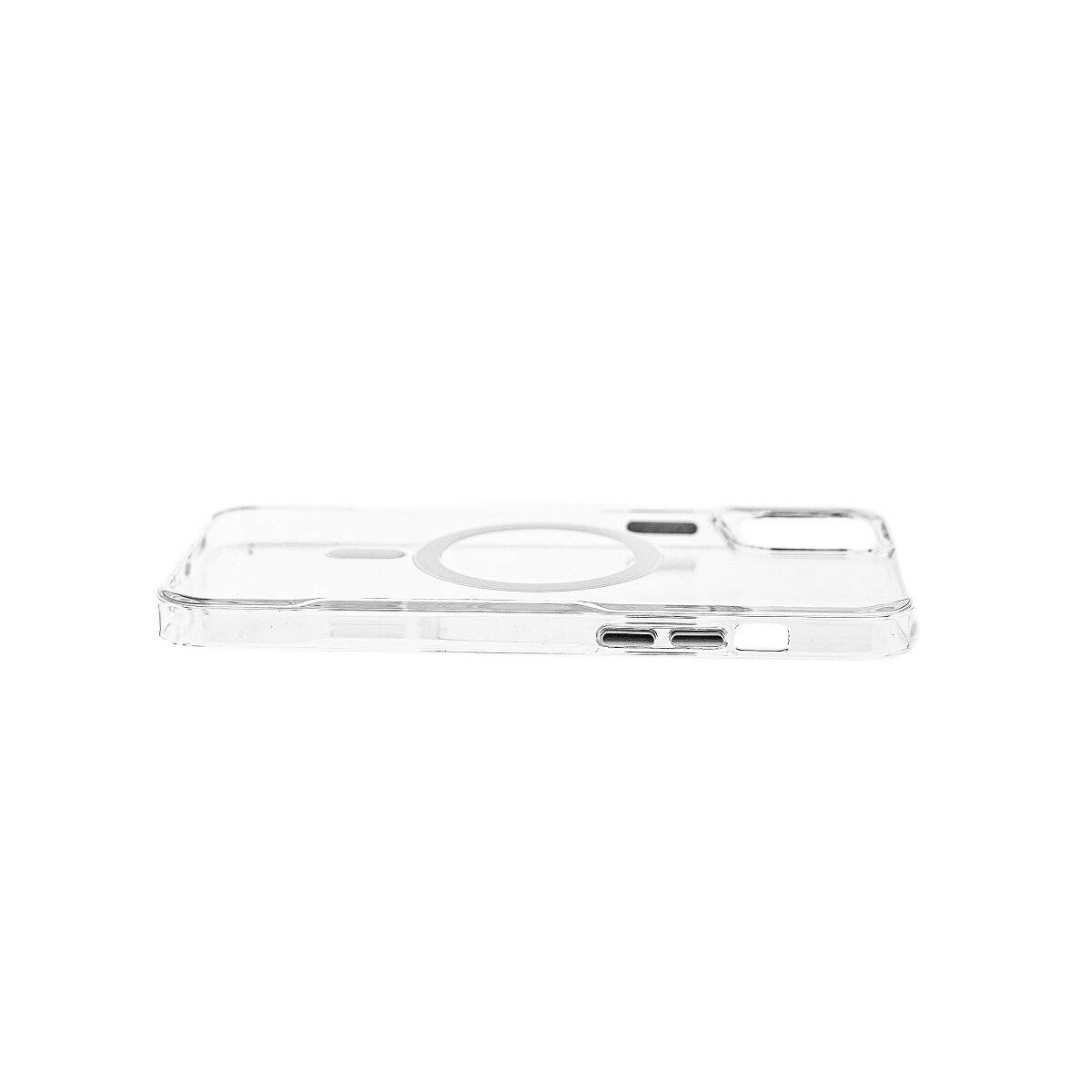 Custodia protettiva antiurto con funzione magnetica, compatibile con iPhone 15 Plus, trasparente/bianca-2