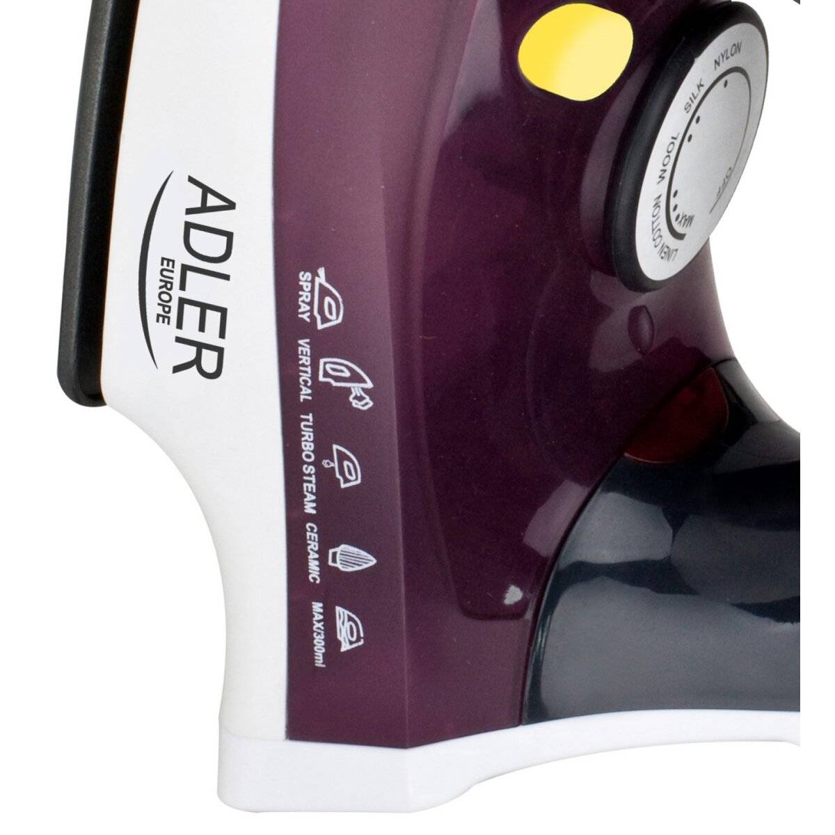 Ferro da stiro a vapore Adler AD 5022 3000 W con funzione anticalcare - Viola-2