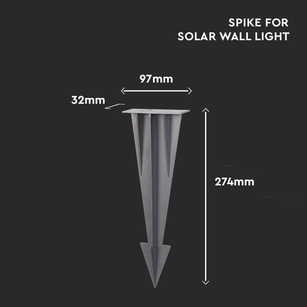 V-TAC Picchetto da Giardino per Lampada Solare Grigio VT-409CCT-2