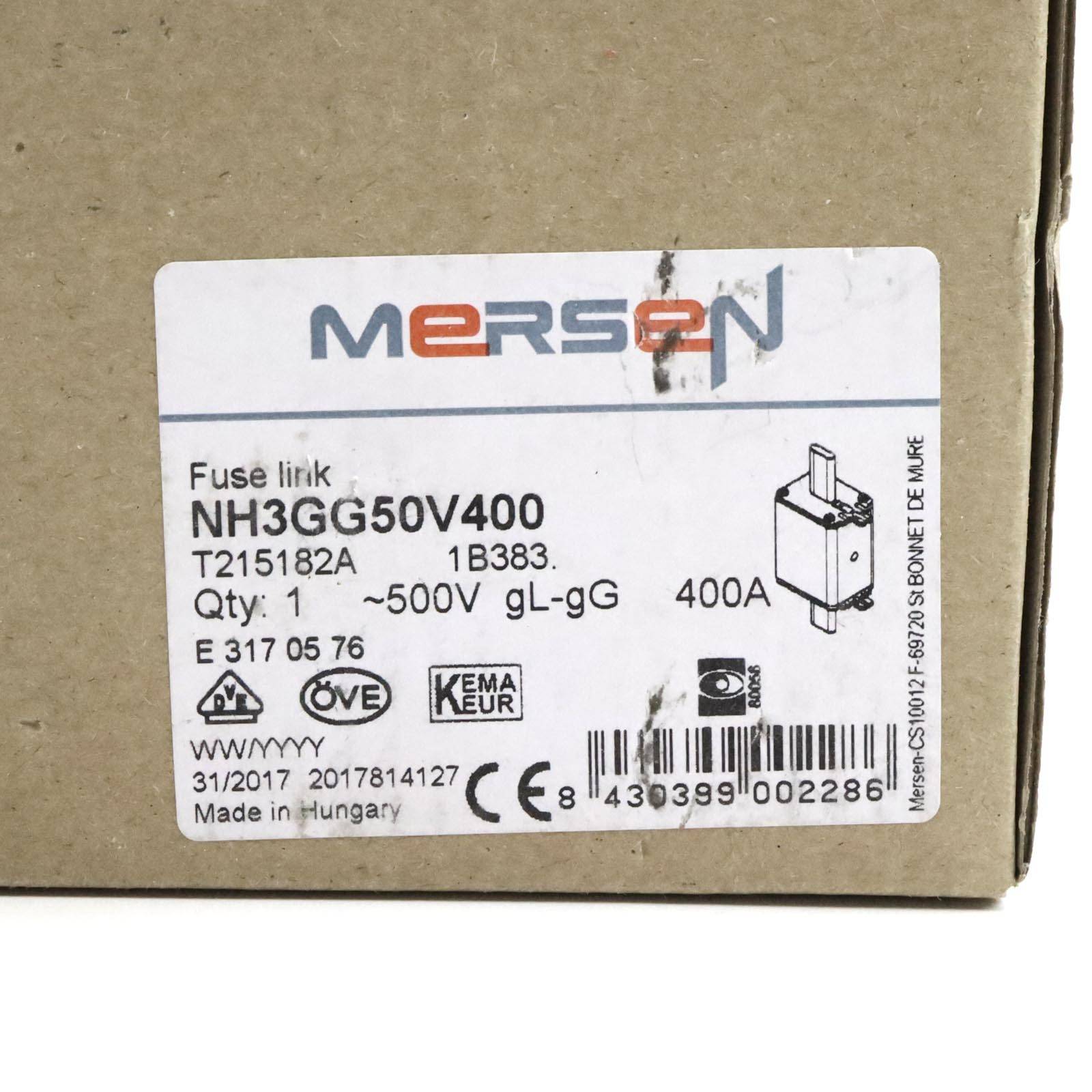 Mersen Ferraz Fusibile NH BT Taglia 3 500VAC GG 400A-1